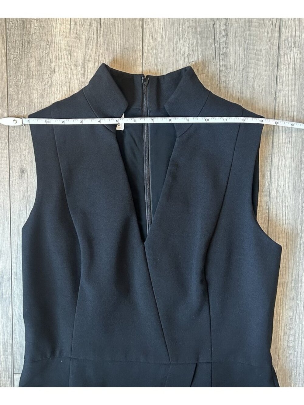 Akris Womens Black Sleeveless V Neck Sheath Dress Size 8 Graduation Cocktail - Picture 12 of 16